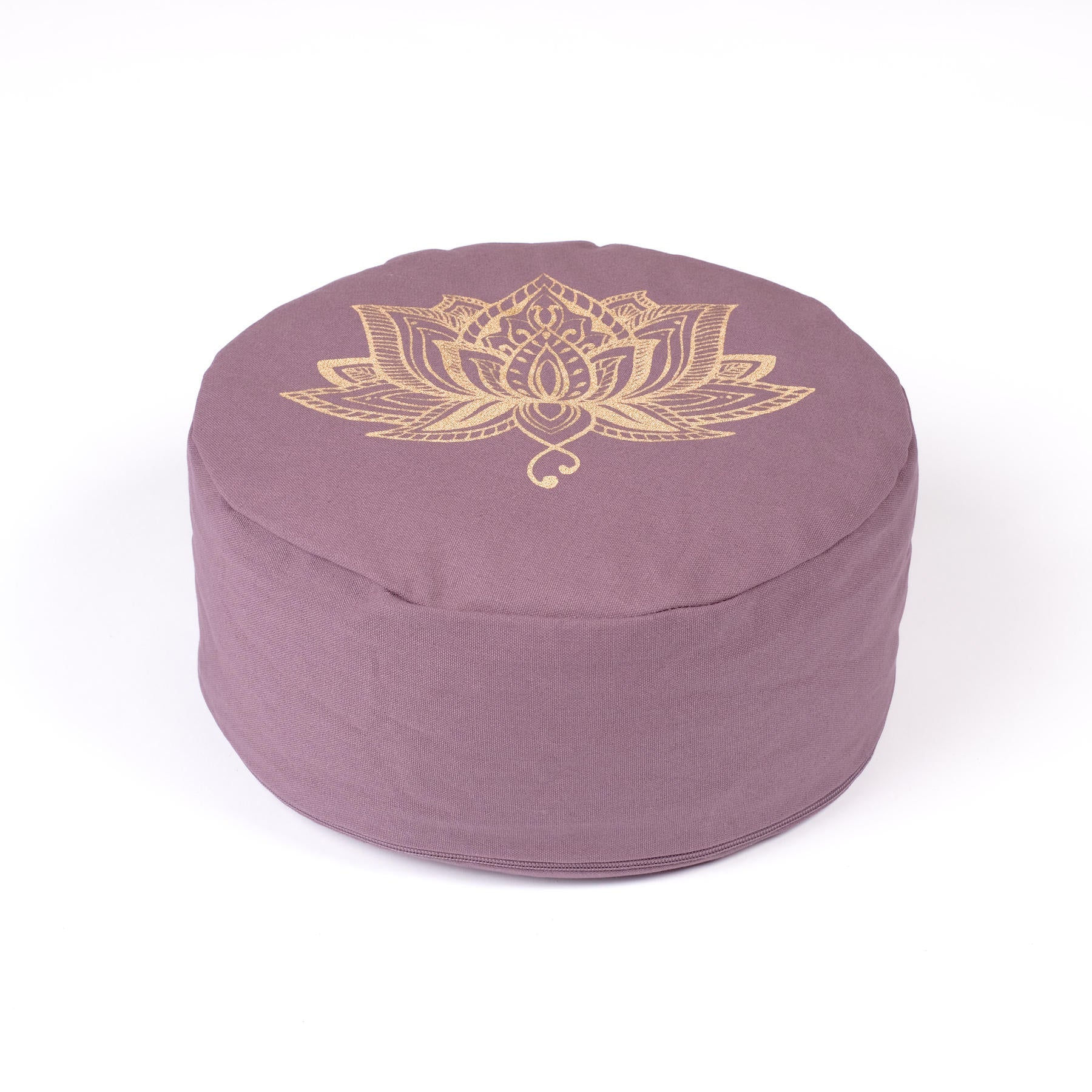 Cuscino da meditazione rotondo Lotus stampa oro Lavanda