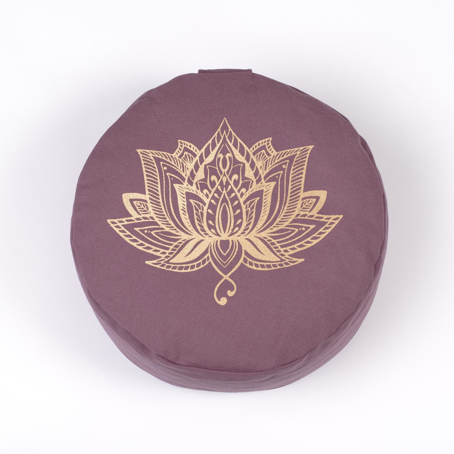 Cuscino da meditazione rotondo Lotus stampa oro Lavanda