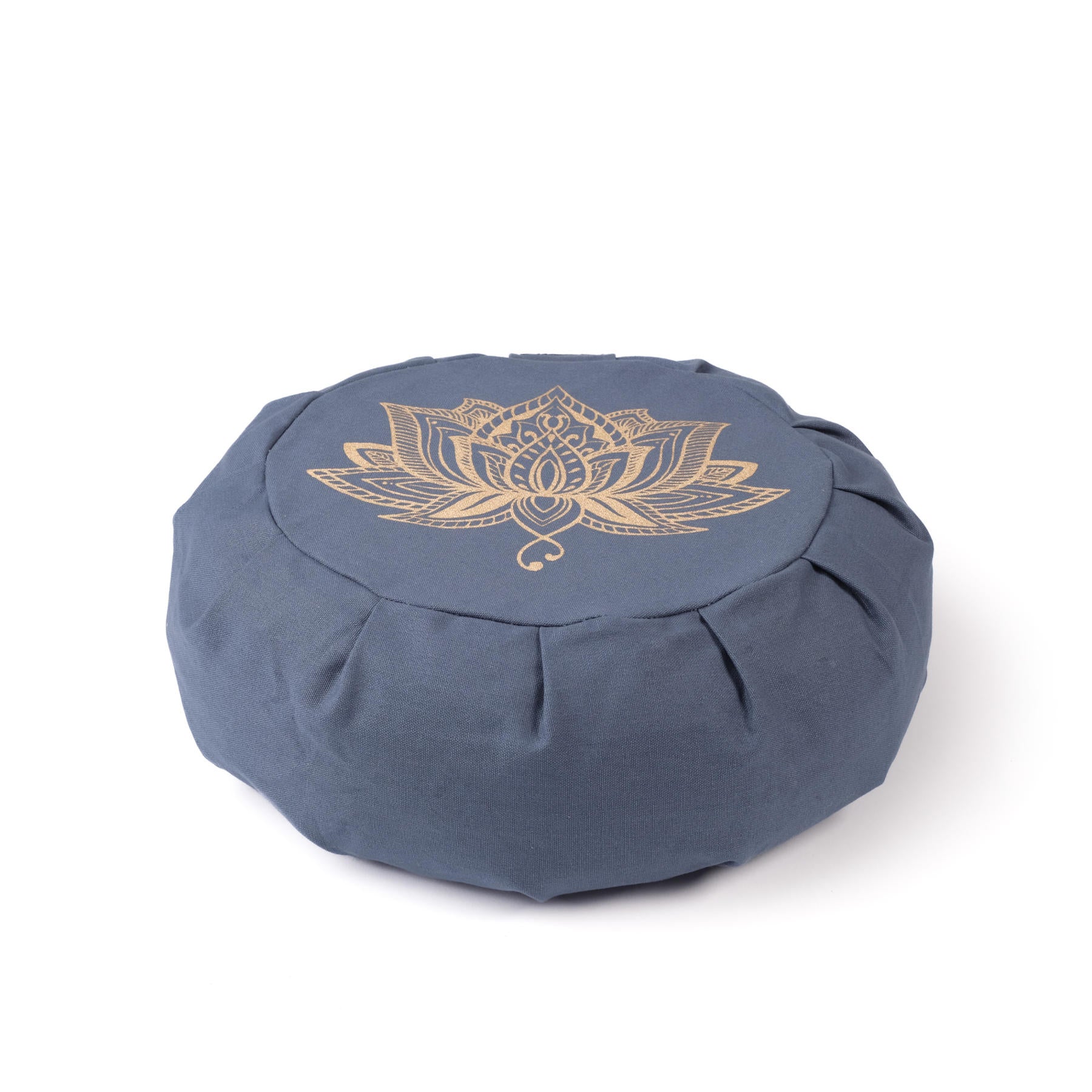 Cuscino da meditazione Zafu Lotus gold Print cotone sostenibile blue-sky