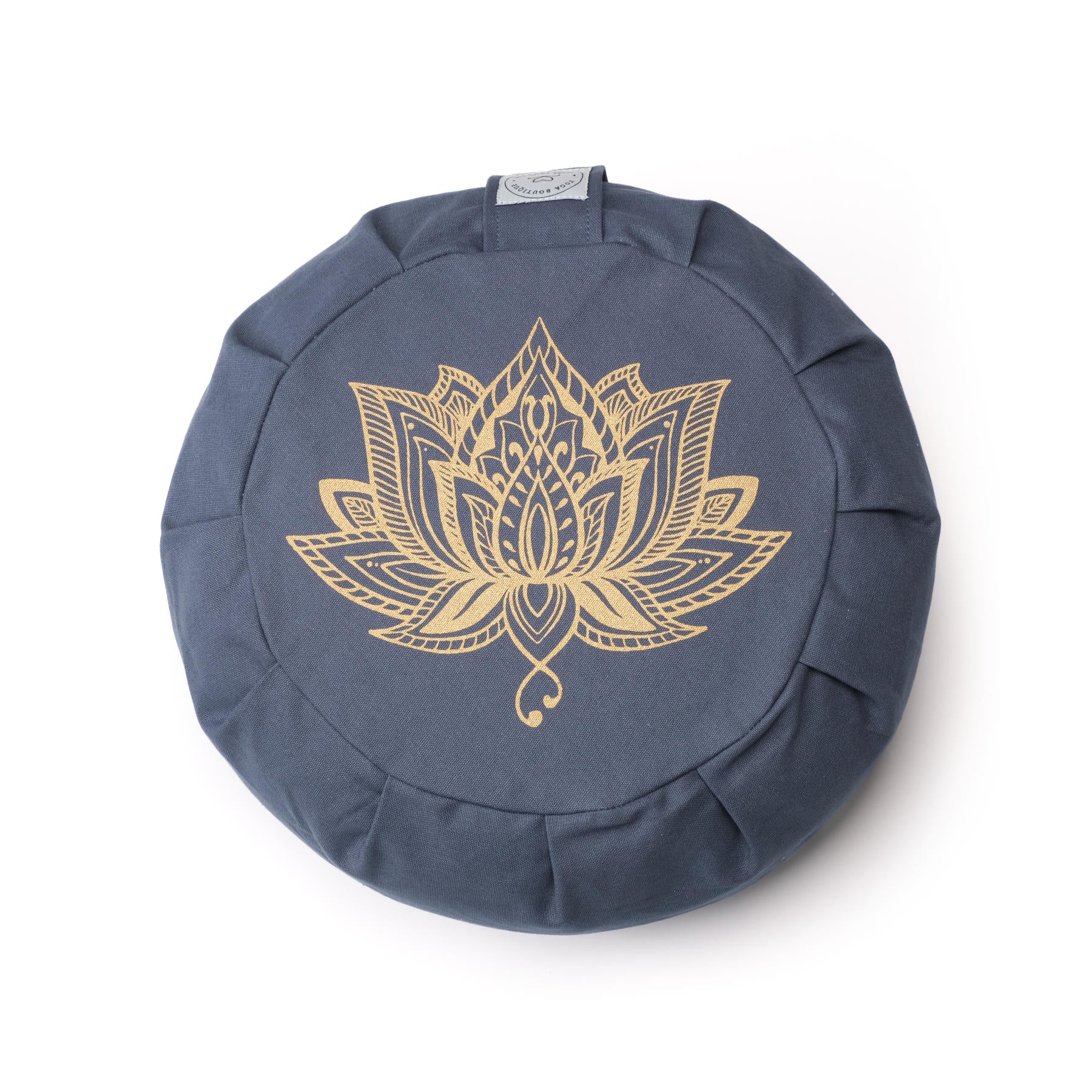 Cuscino da meditazione Zafu Lotus gold Print cotone sostenibile blue-sky