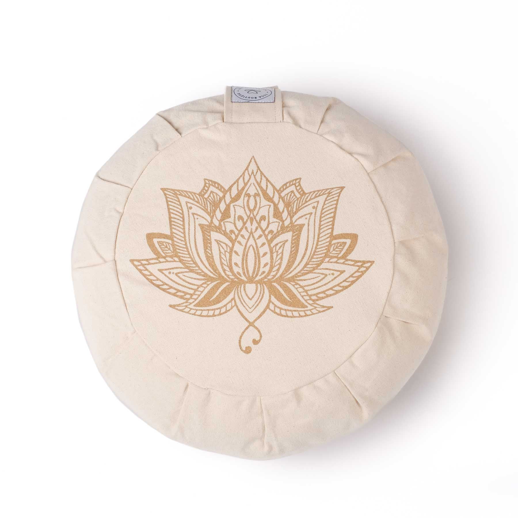 Cuscino da meditazione Zafu Lotus bianco naturale