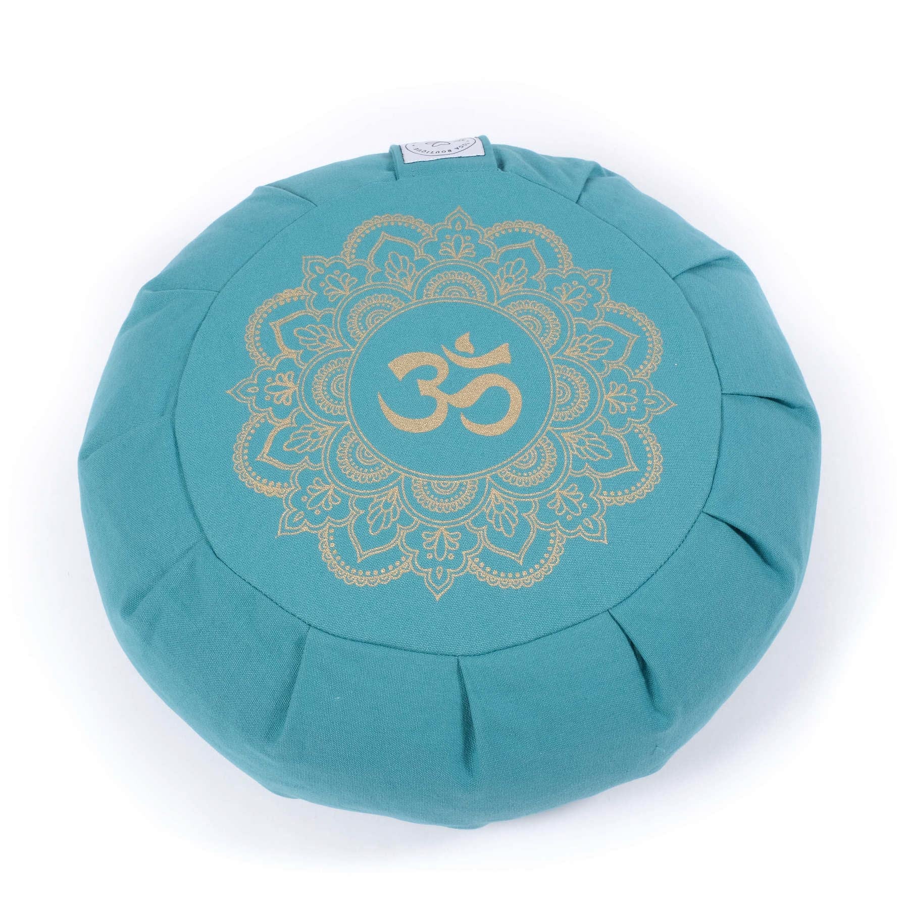 Cuscino da meditazione Zafu Mandala OM turchese