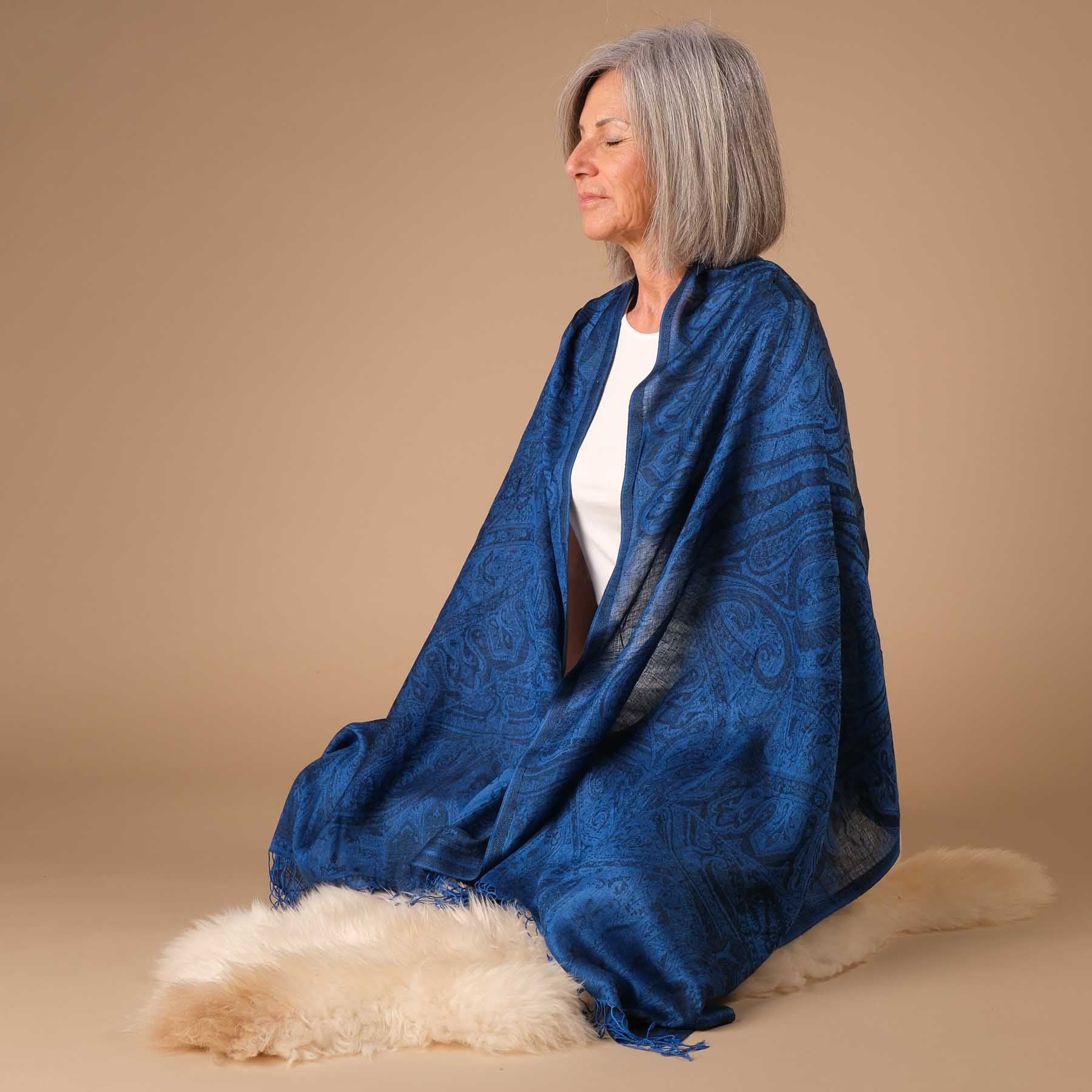 Sciarpa da meditazione, sciarpa Moana blu