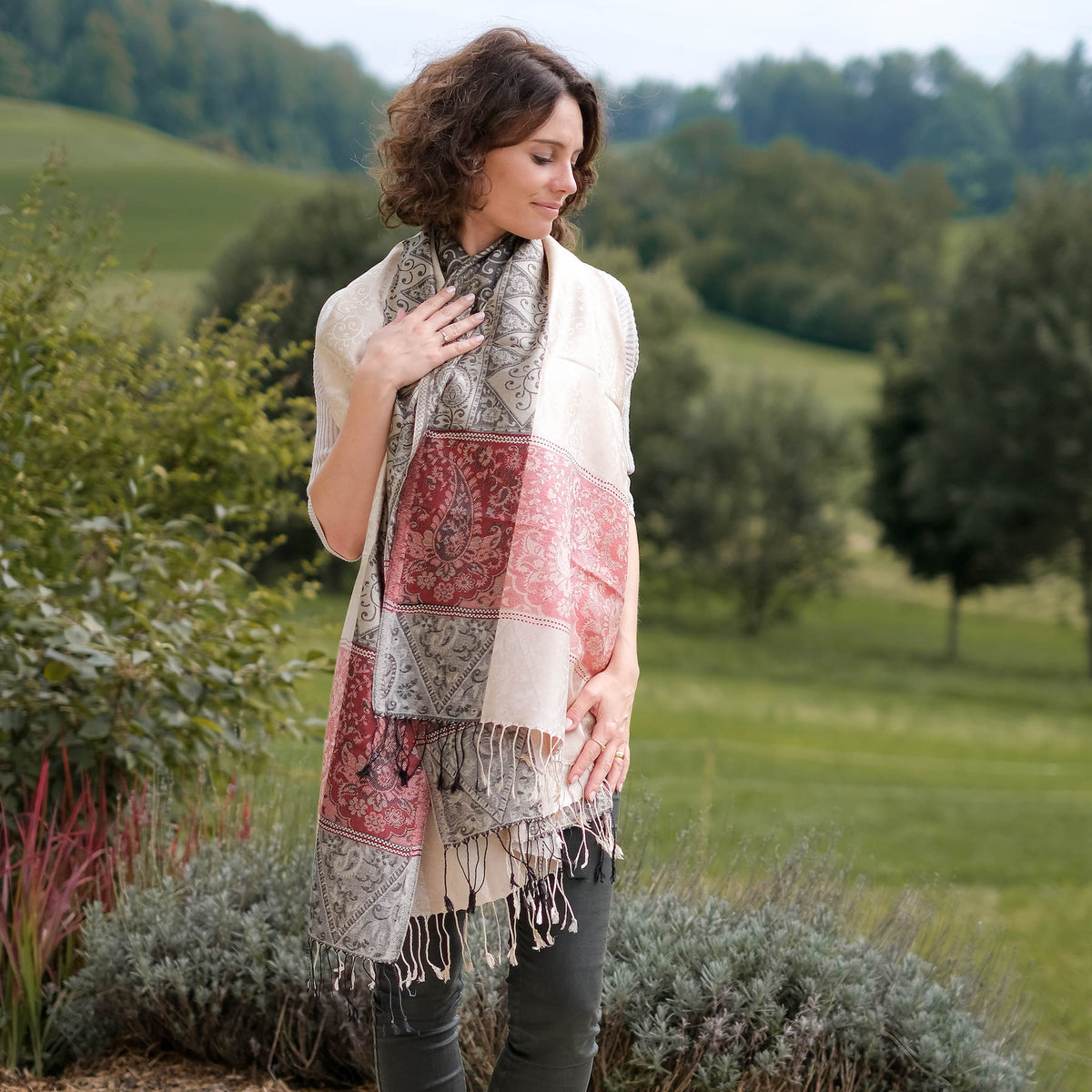 Joom Sciarpa Pelliccia Ecologica Meditazione Madras Scialle Da