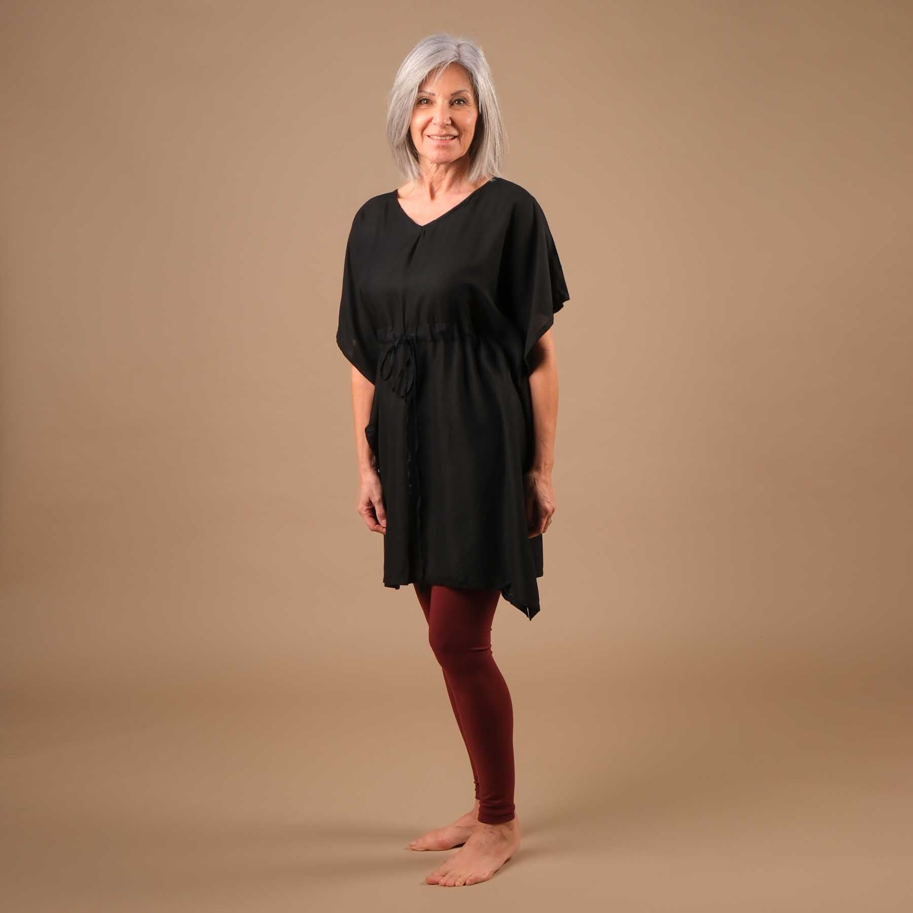 Tunica Yoga Camicia estiva Cotone Nero