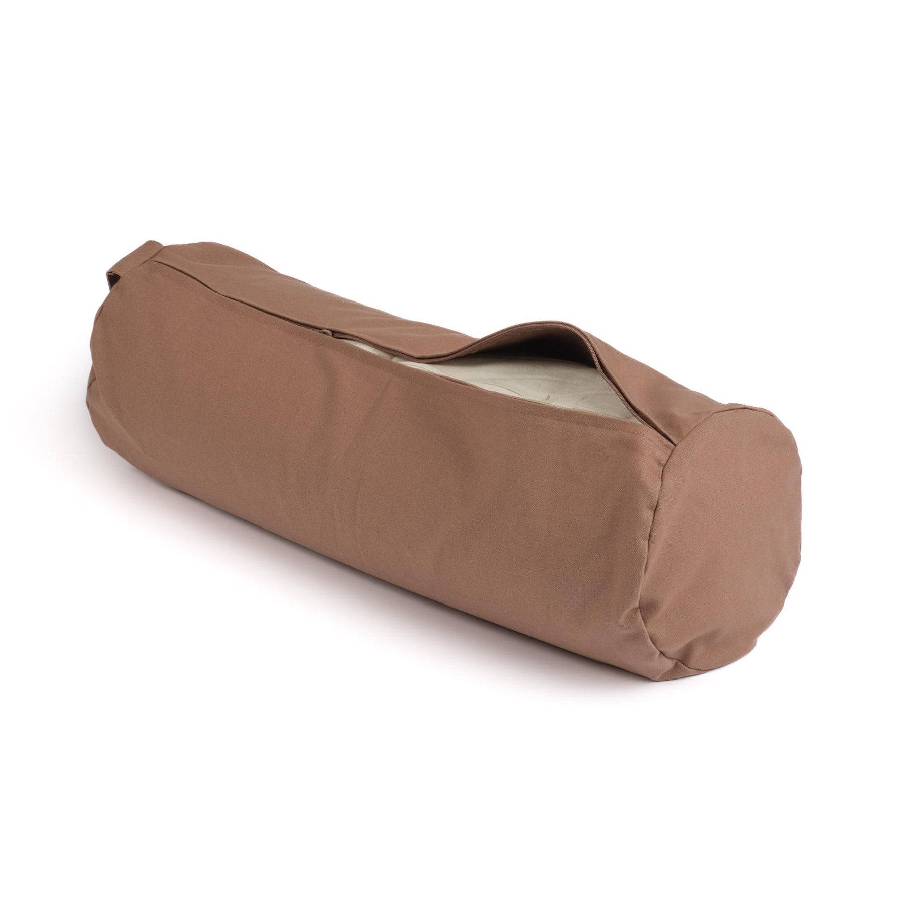 Cuscino yoga in cotone uni marrone-terra