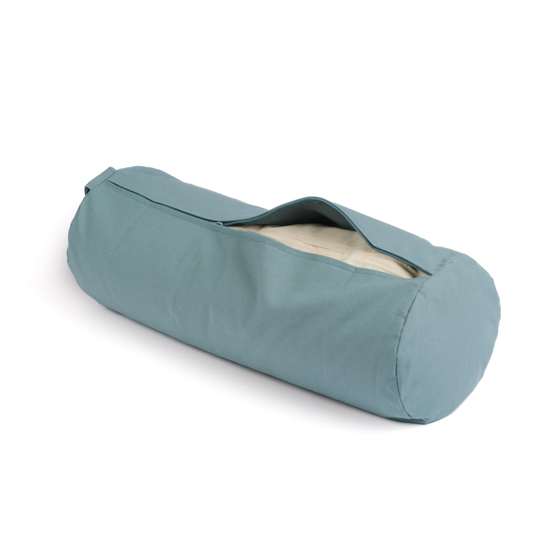 Cuscino yoga in cotone uni verde-acqua