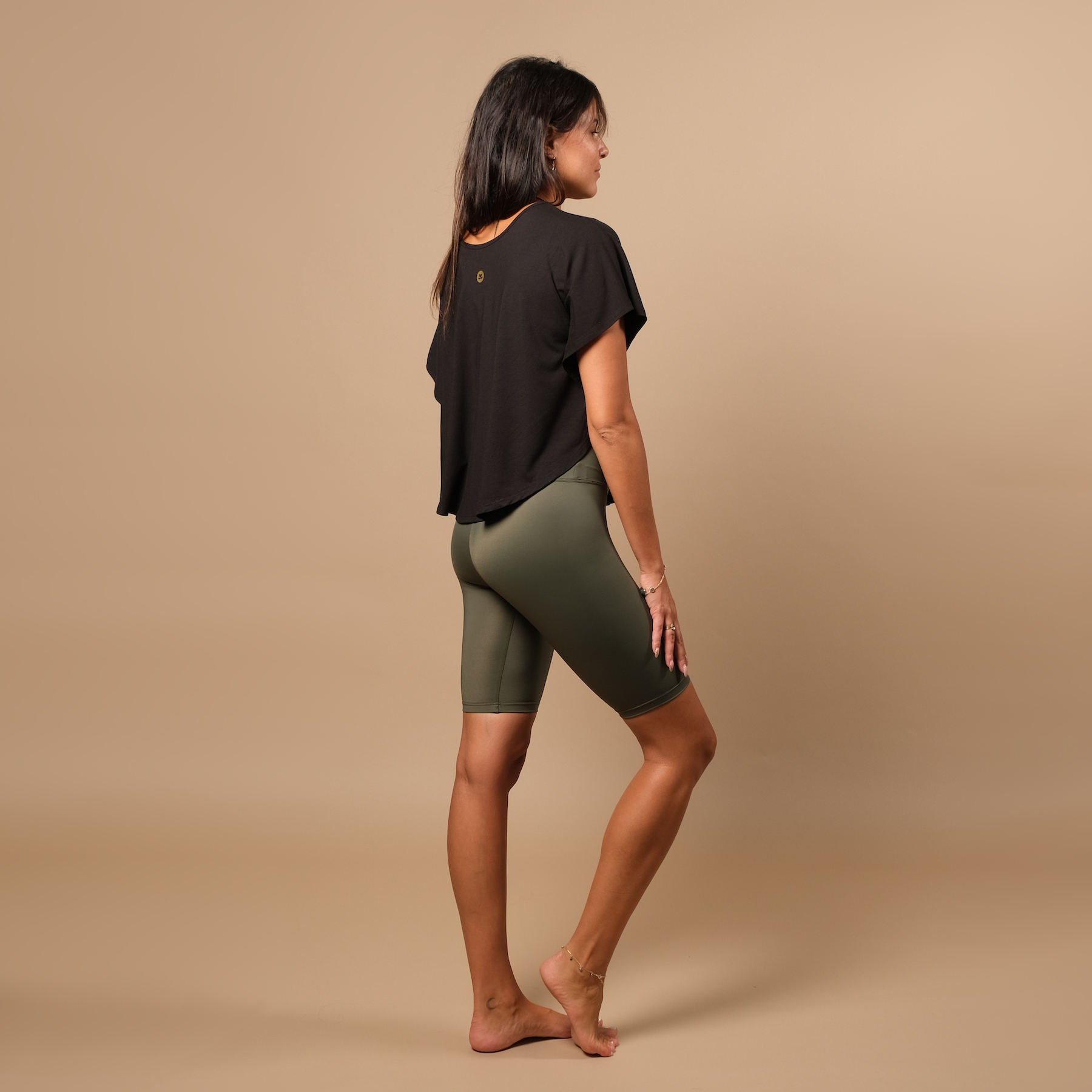 Pantaloncini da yoga Eco Mare oliva