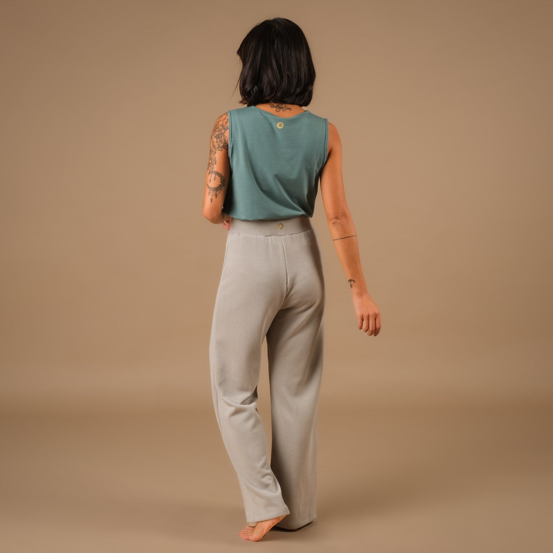 Yoga Culotte Pantaloni a gamba larga Accogliente grigio di produzione svizzera
