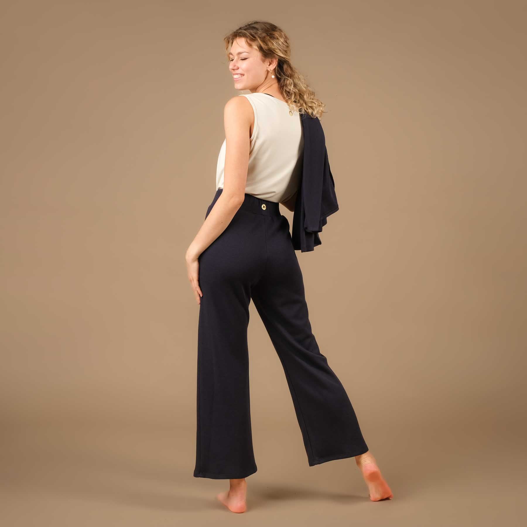 Pantaloni Yoga Culotte a gamba larga Cosy navy