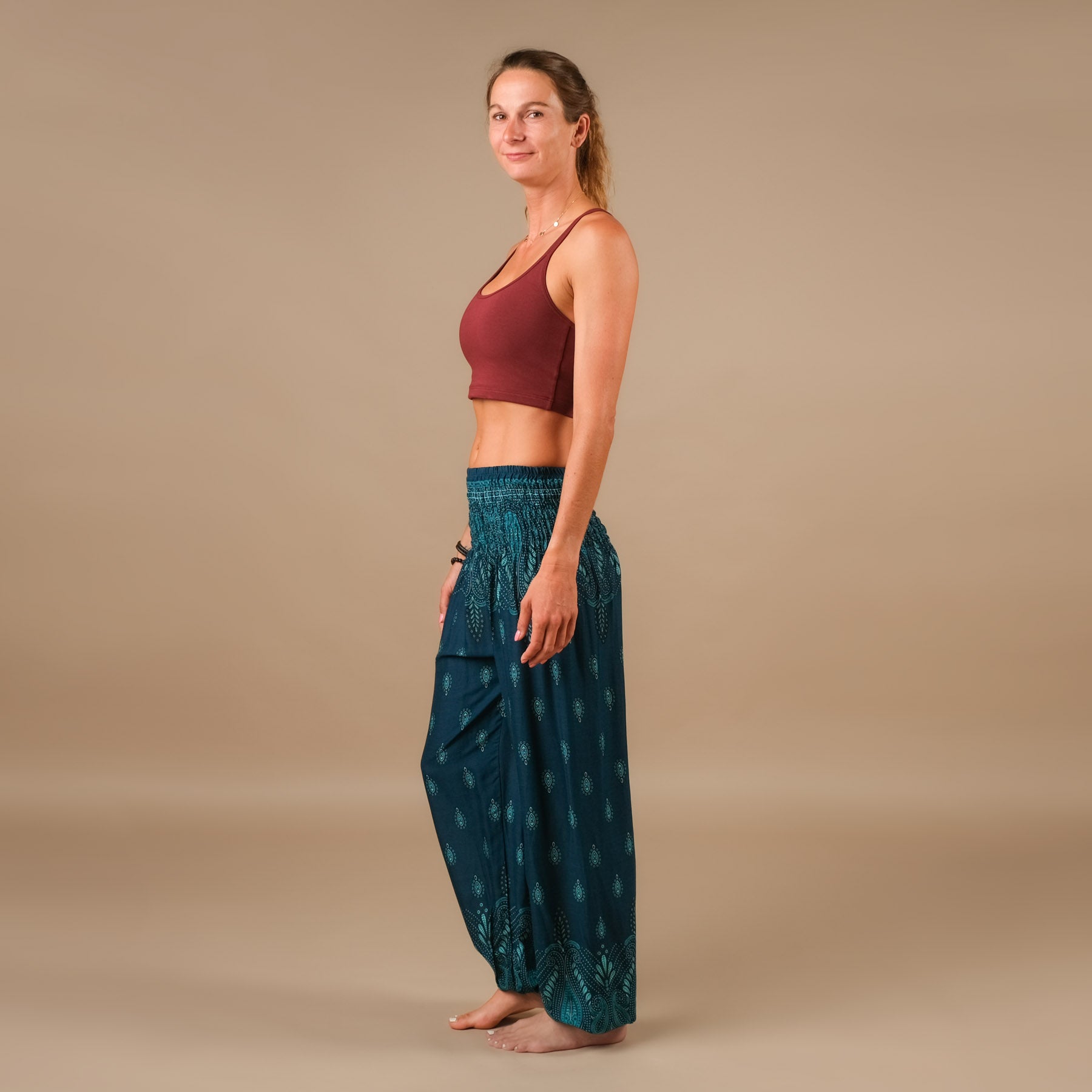 Pantaloni harem da yoga Bliss petrol