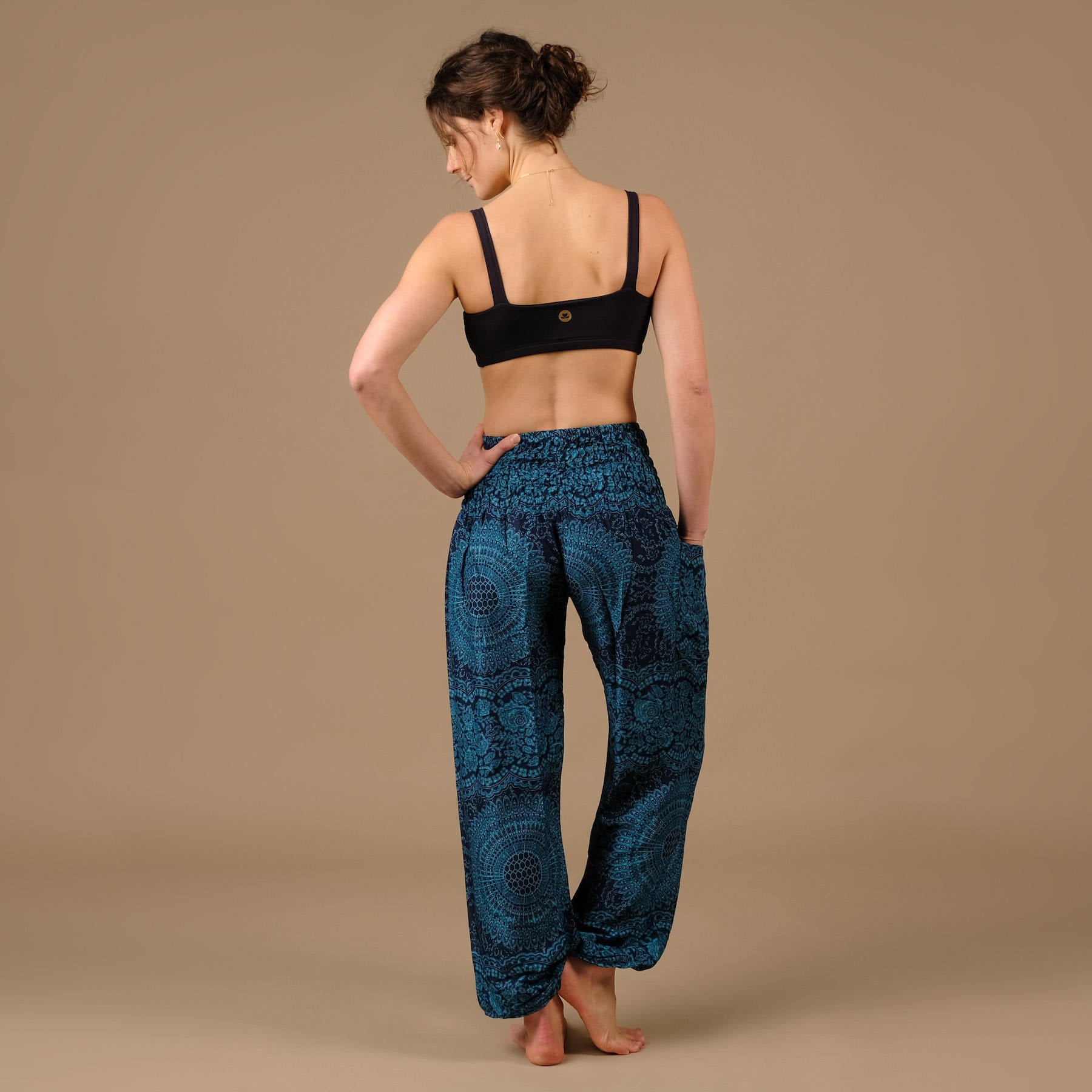 Yoga Harem Pantaloni Boho Pantaloni dell'estate indiana blu