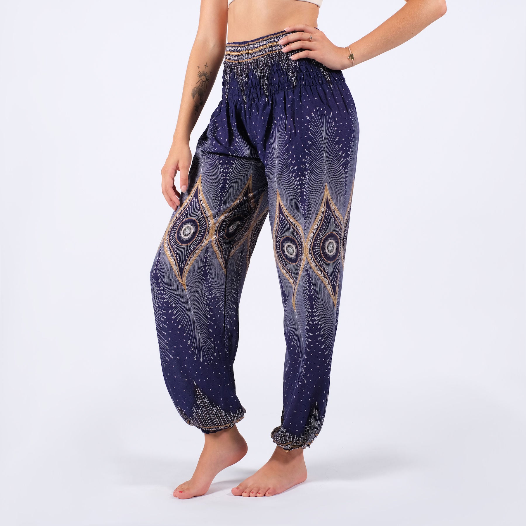 Pantaloni Yoga Harem Orient Blu Navy
