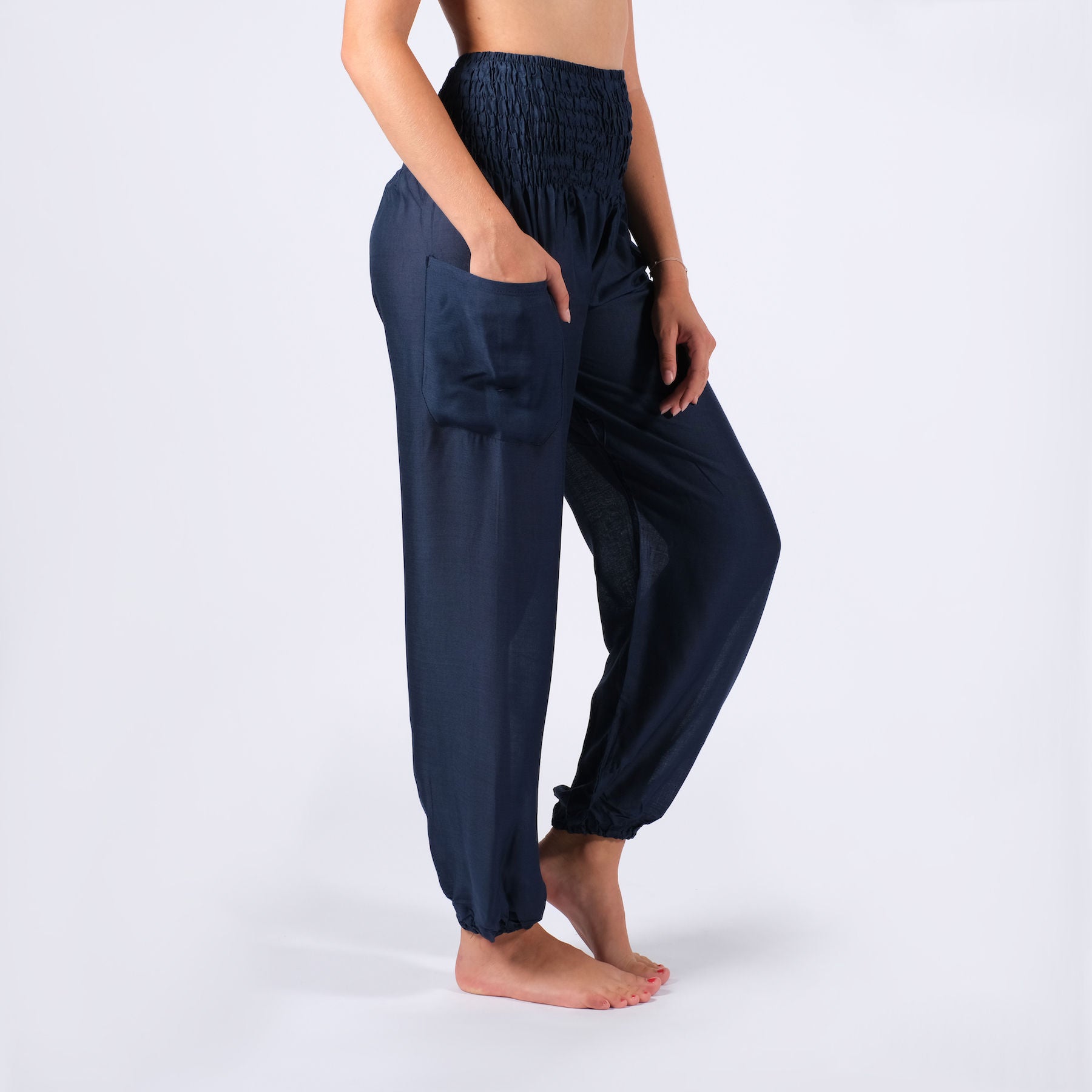 Pantaloni harem yoga uni navy