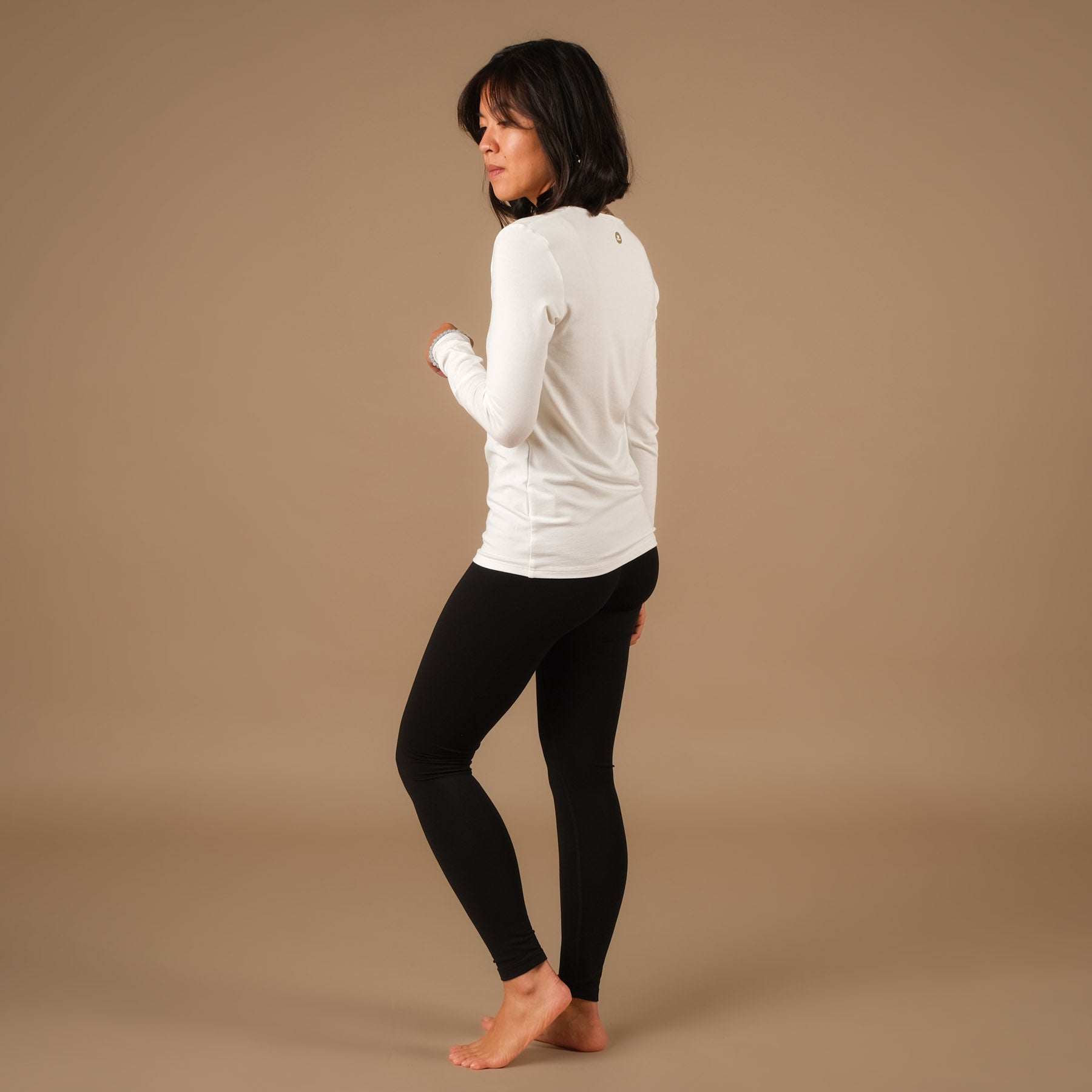 Camicia Yoga Classy a maniche lunghe bianca