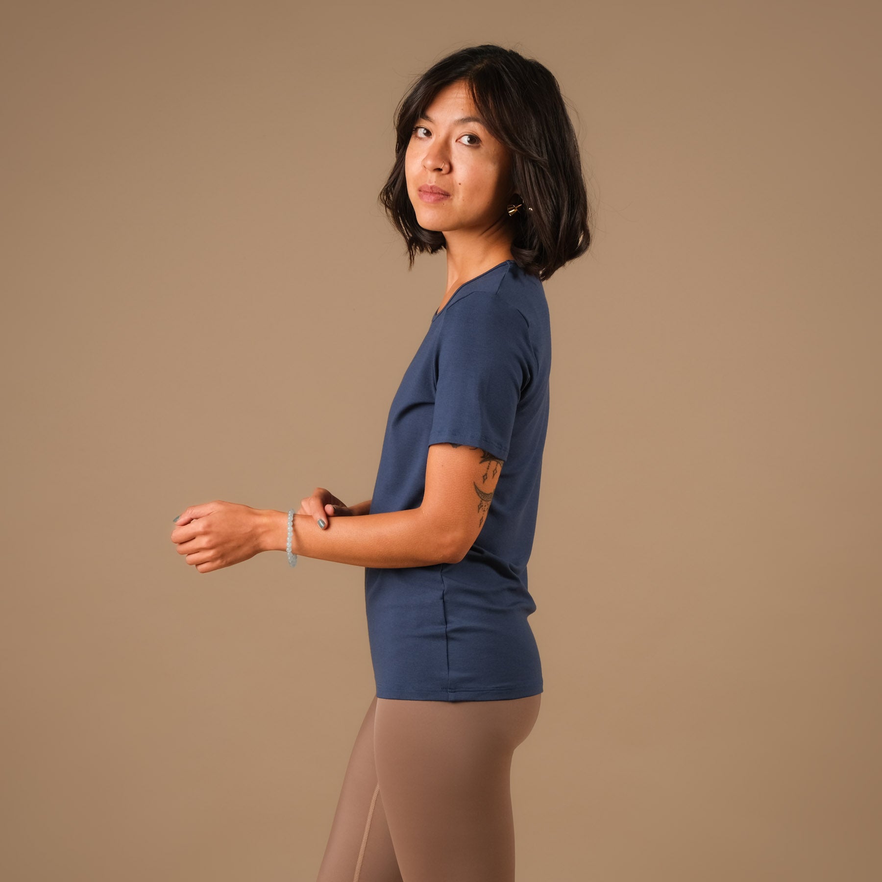 Camicia Yoga Classy a maniche corte indaco